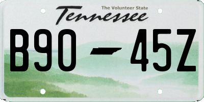 TN license plate B9045Z