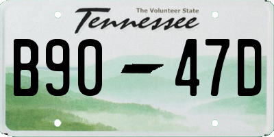 TN license plate B9047D