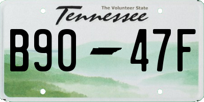 TN license plate B9047F