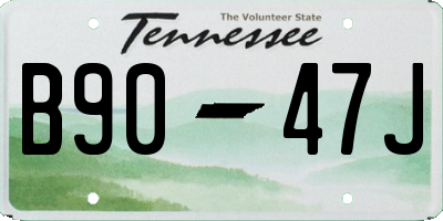 TN license plate B9047J