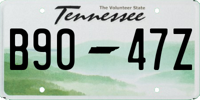 TN license plate B9047Z