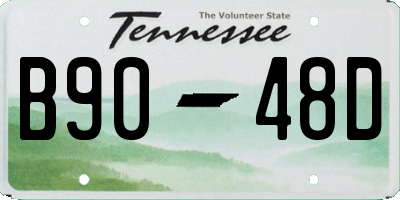 TN license plate B9048D