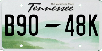 TN license plate B9048K