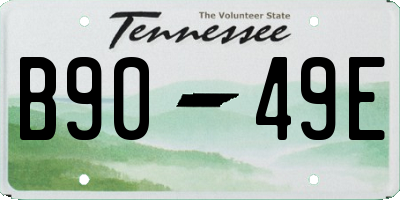 TN license plate B9049E