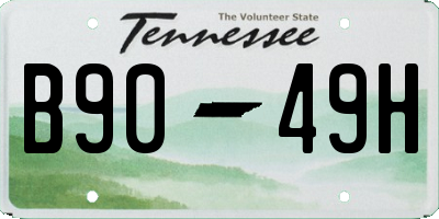 TN license plate B9049H