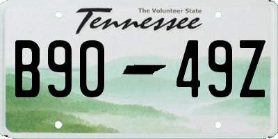 TN license plate B9049Z