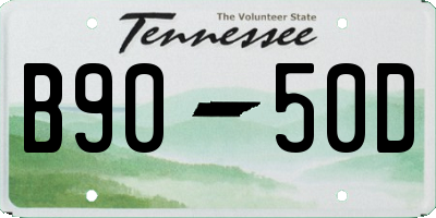 TN license plate B9050D