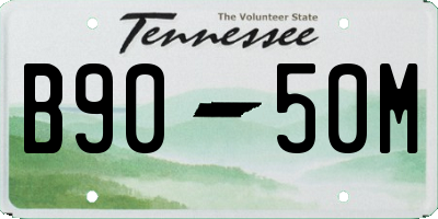 TN license plate B9050M