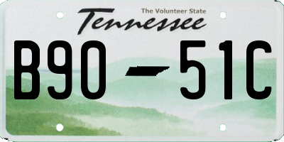 TN license plate B9051C