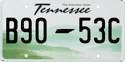 TN license plate B9053C