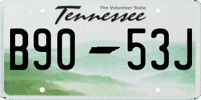 TN license plate B9053J