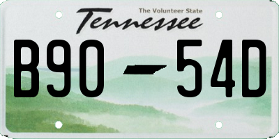 TN license plate B9054D