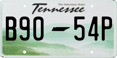 TN license plate B9054P