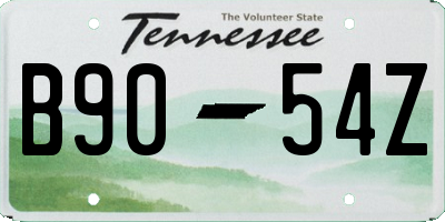 TN license plate B9054Z