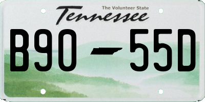 TN license plate B9055D