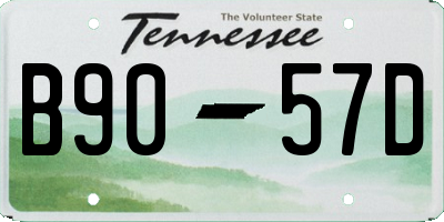 TN license plate B9057D