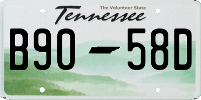 TN license plate B9058D