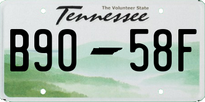 TN license plate B9058F