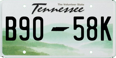 TN license plate B9058K