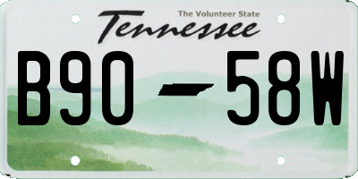 TN license plate B9058W
