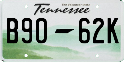TN license plate B9062K