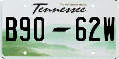 TN license plate B9062W