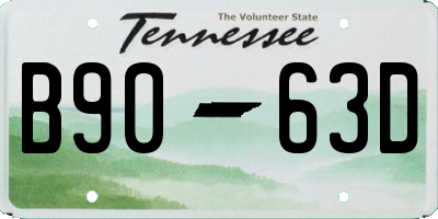 TN license plate B9063D