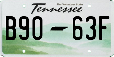 TN license plate B9063F