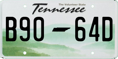 TN license plate B9064D