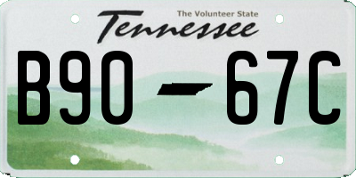 TN license plate B9067C
