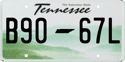 TN license plate B9067L