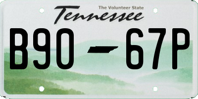 TN license plate B9067P