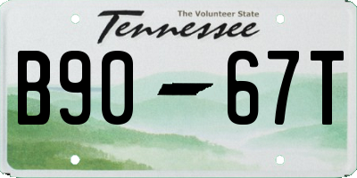TN license plate B9067T