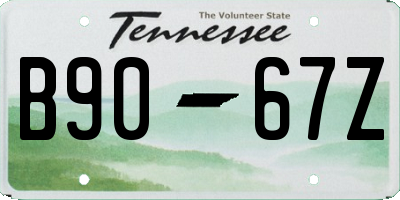 TN license plate B9067Z
