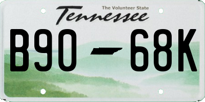 TN license plate B9068K