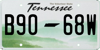 TN license plate B9068W