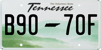 TN license plate B9070F