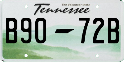 TN license plate B9072B