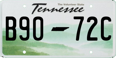 TN license plate B9072C