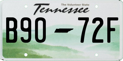 TN license plate B9072F