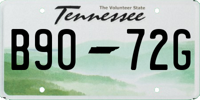 TN license plate B9072G