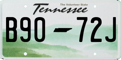 TN license plate B9072J