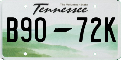 TN license plate B9072K