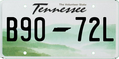 TN license plate B9072L