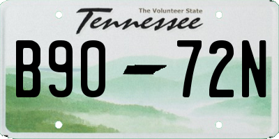 TN license plate B9072N