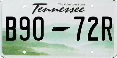 TN license plate B9072R