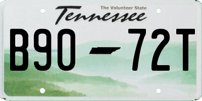 TN license plate B9072T