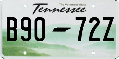 TN license plate B9072Z