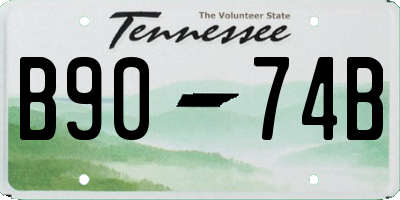 TN license plate B9074B