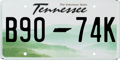 TN license plate B9074K